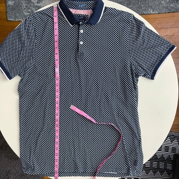 Ted Baker London Pickal Trim Fit Print Polo Navy Men’s Size XL Slim - Picture 2 of 8